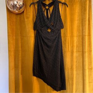 Free People temptress metallic bodycon midi dress